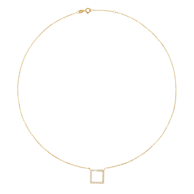 Collier en or jaune et oxydes de zirconium