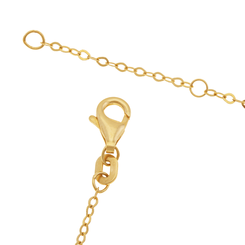 Collier en or jaune, perles de culture et pierres synthétiques