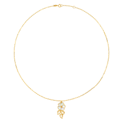 Collier en or jaune et nacre, fleur