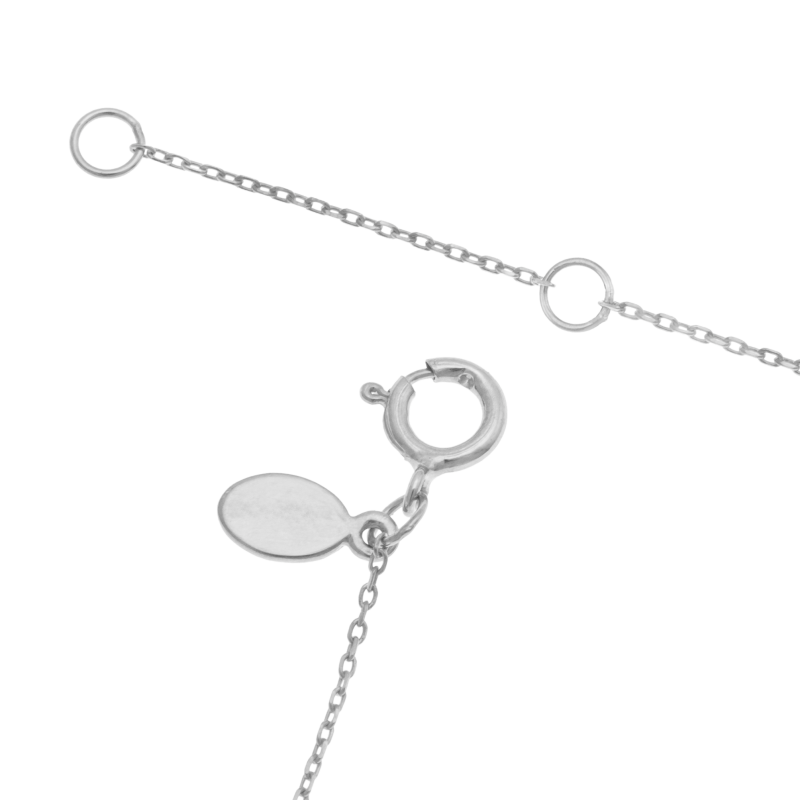 Collier en or gris, saphir et diamants