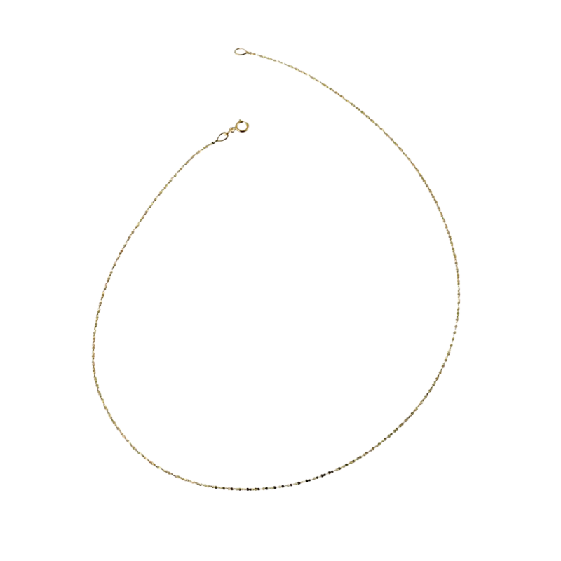 Chaîne en or jaune, maille torsadée dentelée