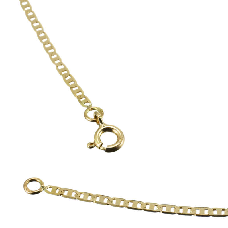 Chaîne en or jaune, maille marine plate