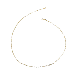 Chaine en or jaune, maille forçat ovale