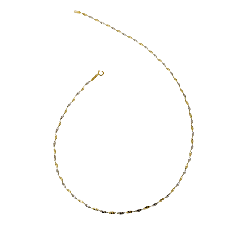 Collier 2 ors, maille torsadée