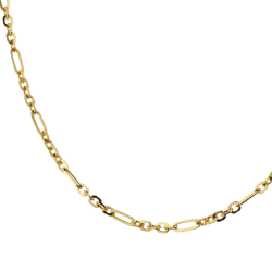 Chaîne en or jaune, maille fantaisie alternée