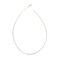 Chaîne en or jaune, maille fantaisie alternée