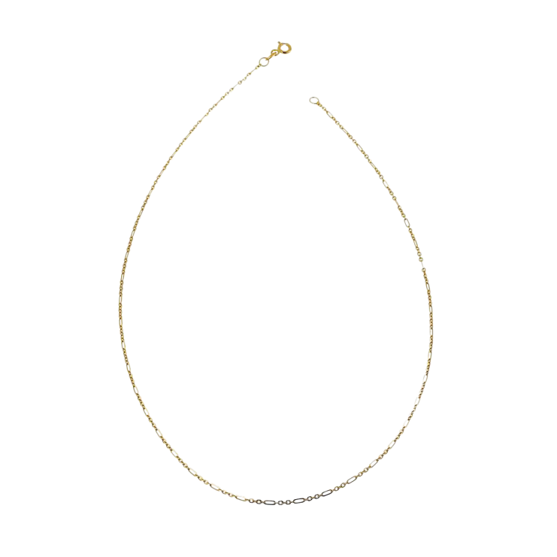Chaîne en or jaune, maille fantaisie alternée