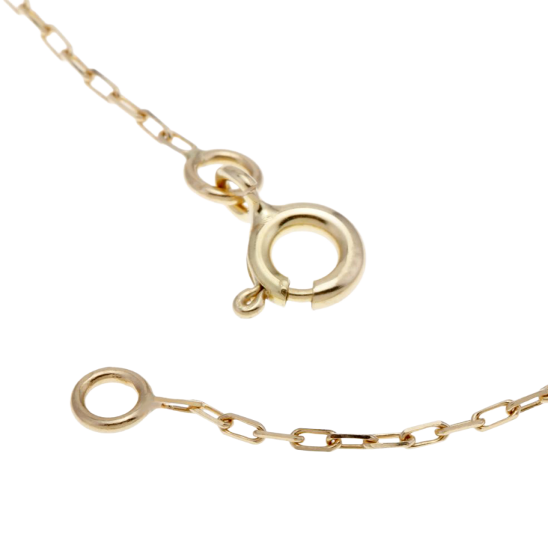Chaîne en or jaune, maille forçat claire diamantée