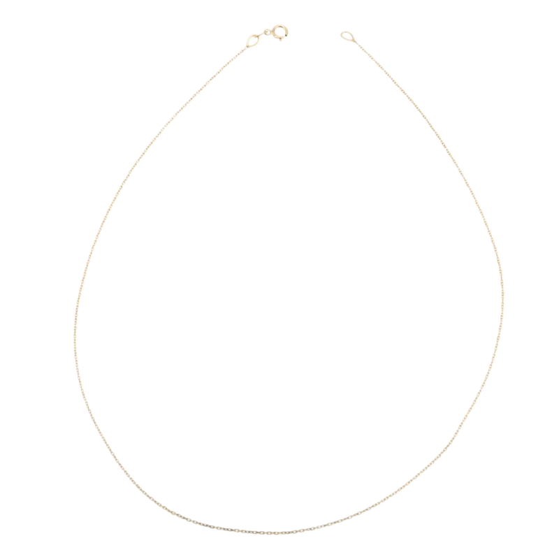 Chaîne en or jaune, maille forçat diamantée