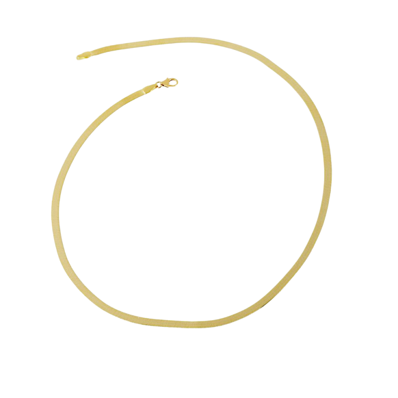 Collier en or jaune, maille miroir