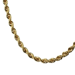Collier en or jaune, maille corde