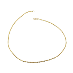 Collier en or jaune, maille corde