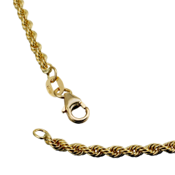 Collier en or jaune, maille corde