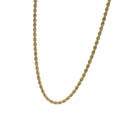 Collier en or jaune, maille corde