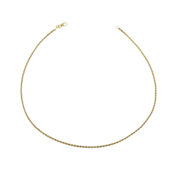 Collier en or jaune, maille corde