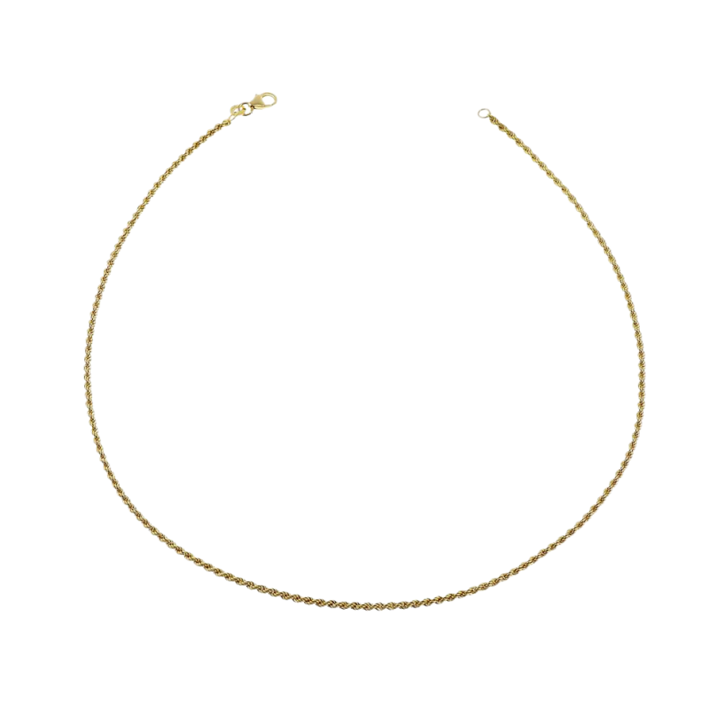 Collier en or jaune, maille corde
