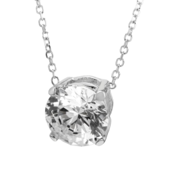 Collier en or gris, oxyde de zirconium