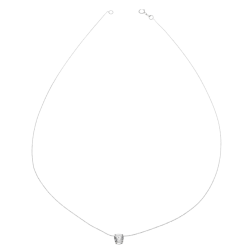 Collier en or gris, oxyde de zirconium