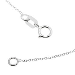Collier en or gris, oxyde de zirconium