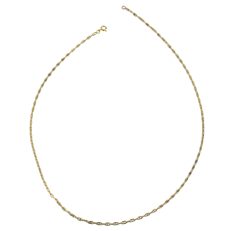 Chaîne en or jaune, maille marine forçat