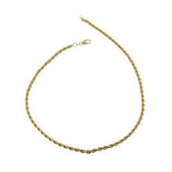 Collier en or jaune, maille corde