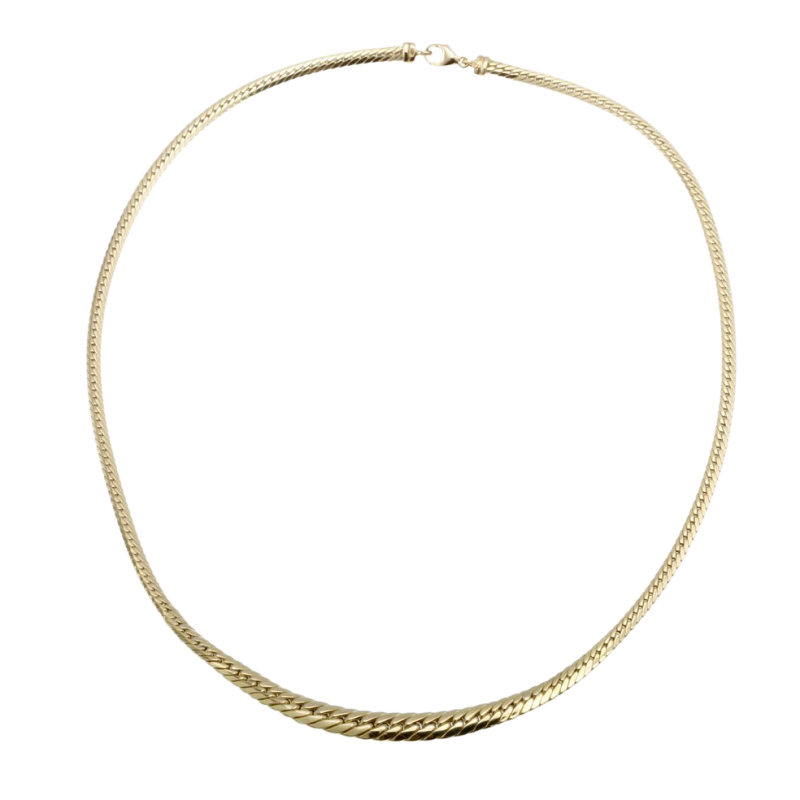 Collier en or jaune, maille anglaise en chute 6,3 mm