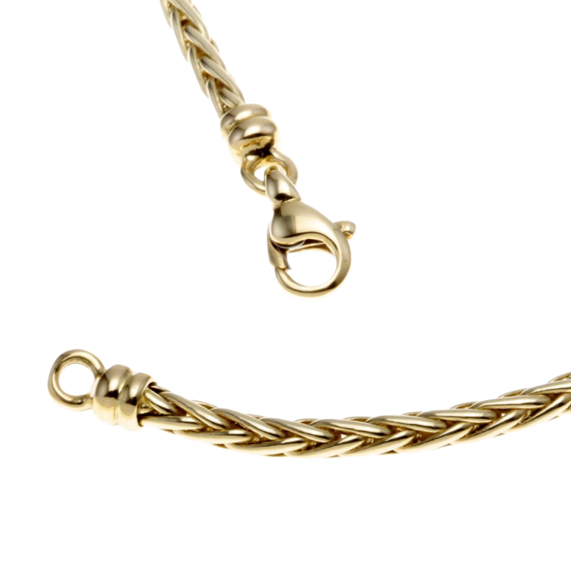 Collier en or jaune, maille palmier en chute 4 mm