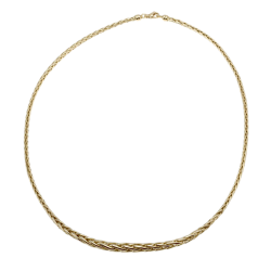 Collier en or jaune, maille palmier chute centre 5 mm