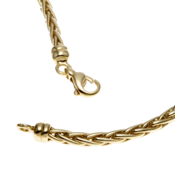 Collier en or jaune, maille palmier chute centre 5 mm