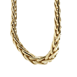 Collier en or jaune, maille palmier chute centre 6 mm