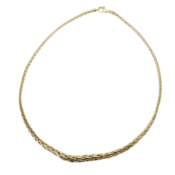 Collier en or jaune, maille palmier chute centre 6 mm