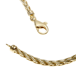 Collier en or jaune, maille palmier chute centre 6 mm