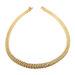 Collier en or jaune en maille americaine chute centre 13.7 -13.9 mm