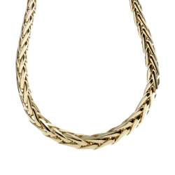 Collier en or jaune, maille  palmier chute centre 8,5 mm