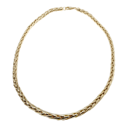 Collier en or jaune, maille  palmier chute centre 8,5 mm