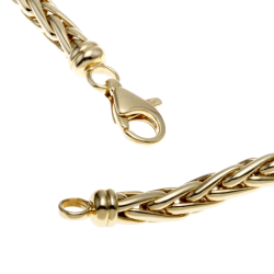 Collier en or jaune, maille  palmier chute centre 8,5 mm