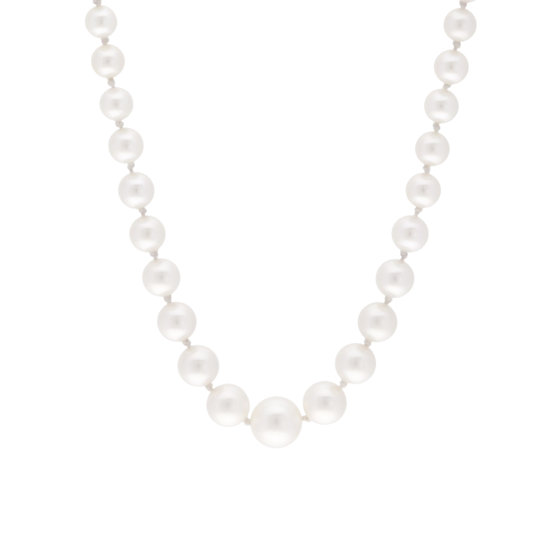 Collier chute en or jaune et perles de culture