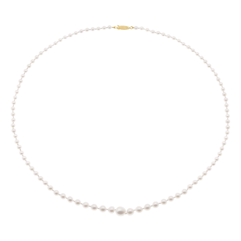 Collier chute en or jaune et perles de culture