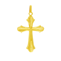 Croix en or jaune, striée