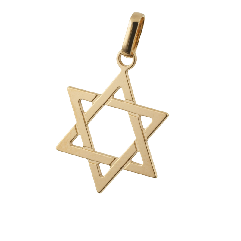 Pendentif en or jaune, étoile de David