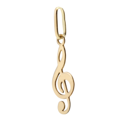 Pendentif en or jaune clef de sol