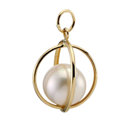 Pendentif en or jaune, perle de culture