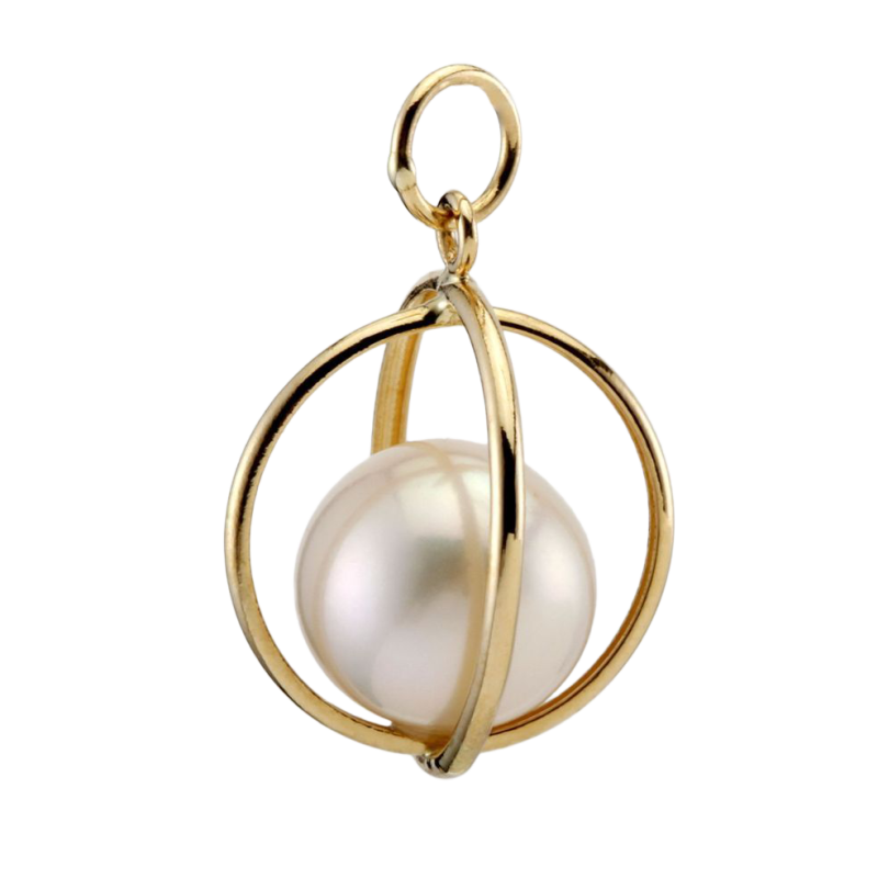 Pendentif en or jaune, perle de culture
