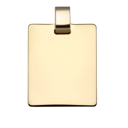 Pendentif en or jaune, plaque rectangle