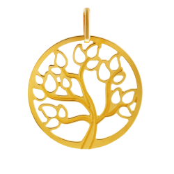 Pendentif en or jaune arbre de vie ajouré