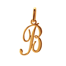 Pendentif alphabet en or jaune, lettre B