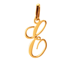 Pendentif alphabet en or jaune, lettre E