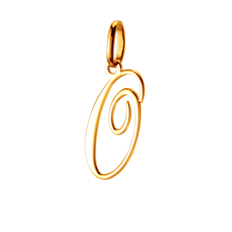 Pendentif alphabet en or jaune, lettre O