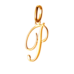 Pendentif alphabet en or jaune, lettre P