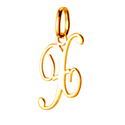 Pendentif alphabet en or jaune, lettre X